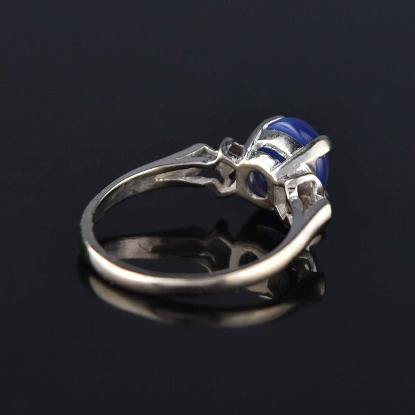 Vintage Diamond Star Sapphire Ring in 14K White Gold - Boylerpf