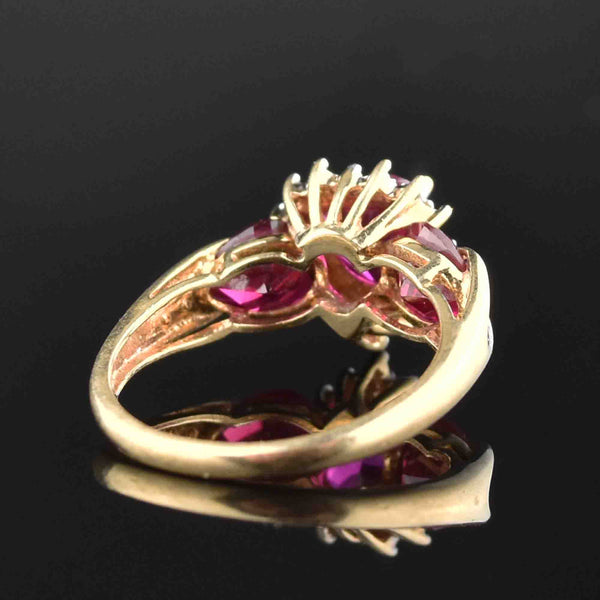 Vintage 10K Ruby Heart Diamond Ring, Sz 6.25 - Boylerpf