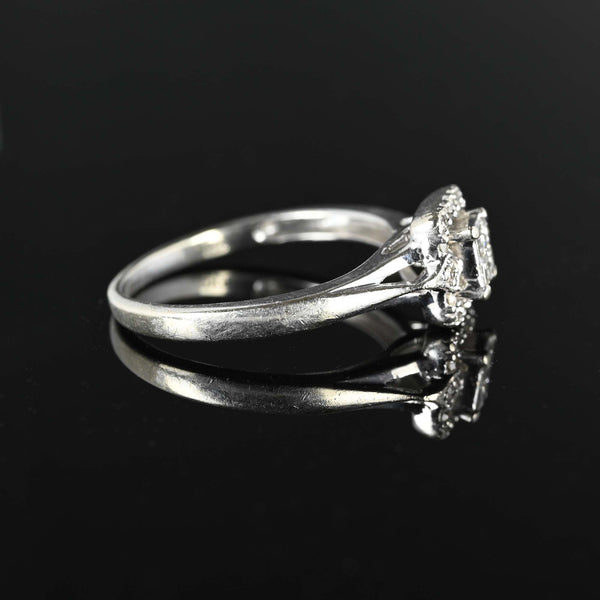 Vintage Princess Cut Diamond Cluster Engagement Ring - Boylerpf