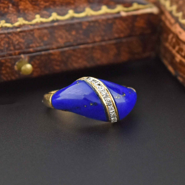 Copper ring with rectangle lapis lazuli – mr. blackbird