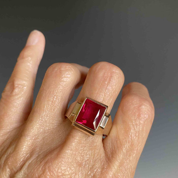 vintage mens ruby rings | Impressive Vintage Mens 8 32ct Pigeon Blood Red  Ruby Bezel Yellow Gold ... | Mens ruby ring, Rings for men, Signet ring men