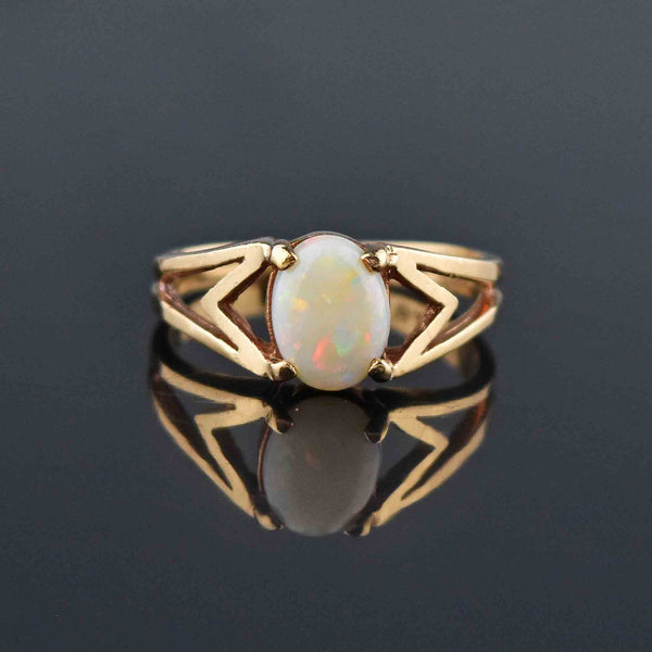 Vintage 14K Gold Art Deco Style Opal Ring - Boylerpf