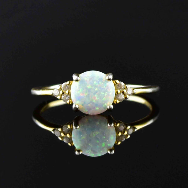 Vintage Silver Opal Quartz Ring, Sz 8.75 - Boylerpf