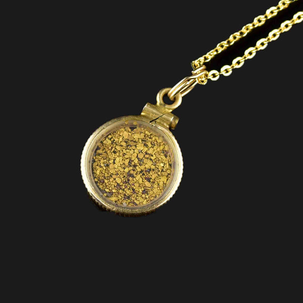 Gold Nugget Shaker Pendant Necklace - Boylerpf