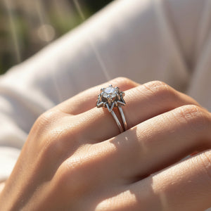 Vintage 14K White Gold Star Diamond Engagement Ring - Boylerpf