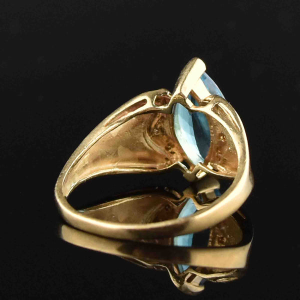 Vintage 10K Gold Diamond Topaz Engagement Ring - Boylerpf
