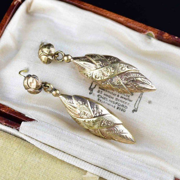 Antique Gold Victorian Dangle Earrings - Boylerpf