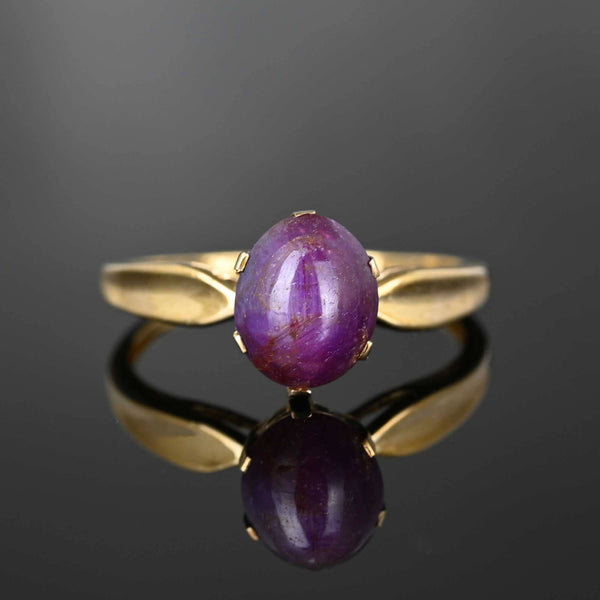 Vintage Natural Ruby Star Sapphire Ring in Gold - Boylerpf