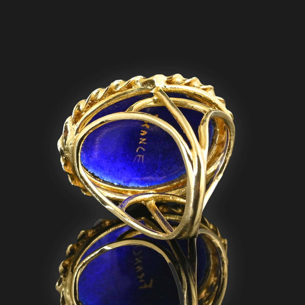 Vintage 14K Gold French Enamel Ring - Boylerpf