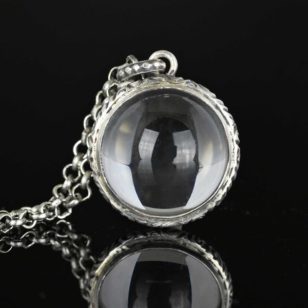 Silver Embossed Pools of Light Rock Crystal Pendant - Boylerpf