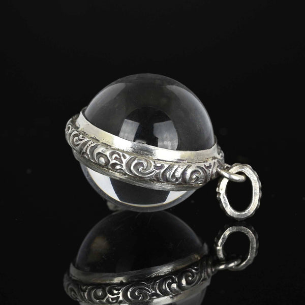 Silver Embossed Pools of Light Rock Crystal Pendant - Boylerpf