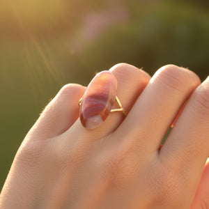 Vintage 14K Gold Lake Superior Agate Ring - Boylerpf