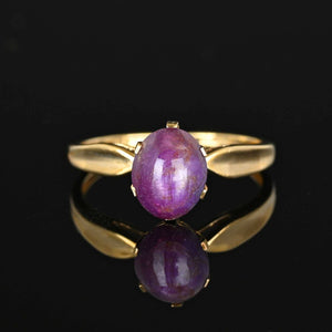 Vintage Natural Ruby Star Sapphire Ring in Gold - Boylerpf