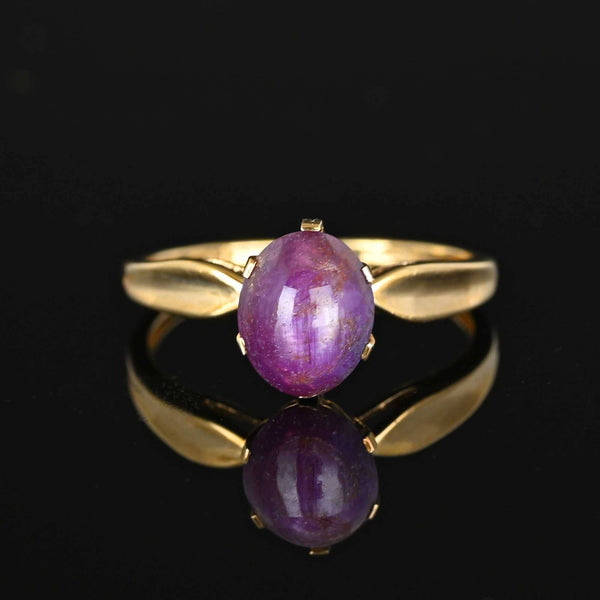 Vintage Natural Ruby Star Sapphire Ring in Gold - Boylerpf