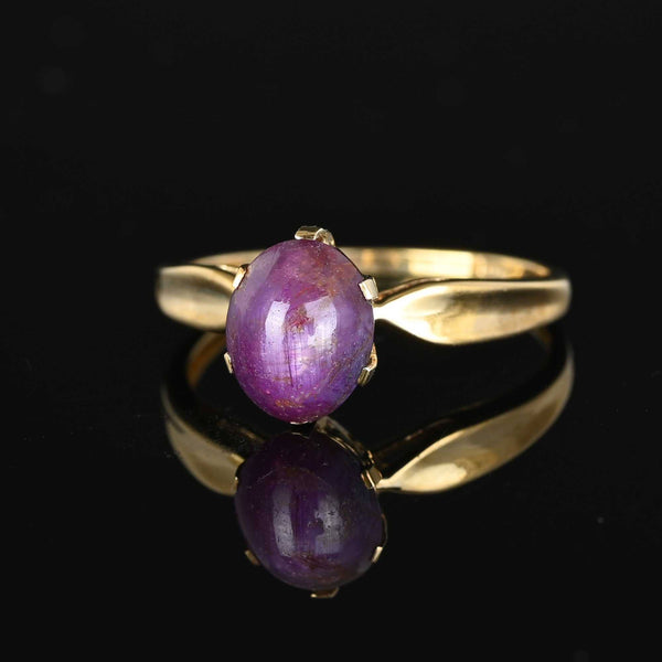 Vintage Natural Ruby Star Sapphire Ring in Gold - Boylerpf