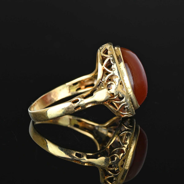 Antique Gold Cabochon Carnelian Ring - Boylerpf