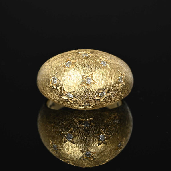 14K Gold and Diamond Bombe Ring Starset