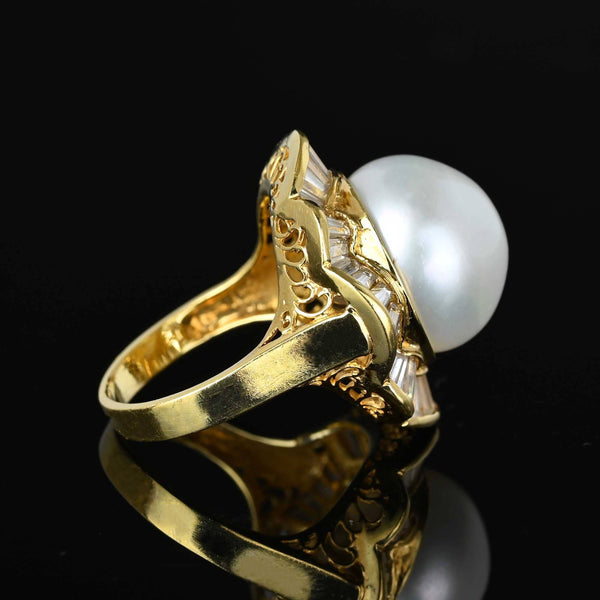 Magnificent 18K Gold Pearl Ballerina Ring - Boylerpf