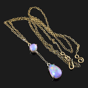 Antique Edwardian Teardrop Pear Opal Necklace - Boylerpf