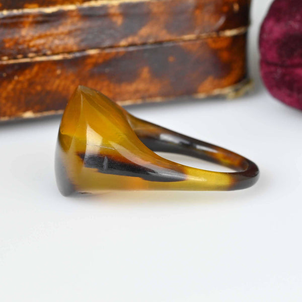 Antique Victorian Rare Carved Tortoise Shell Ring – Boylerpf