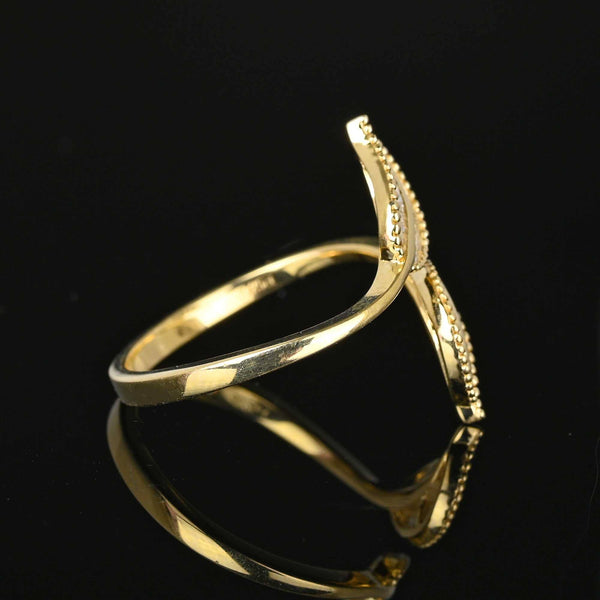 Bypass Ivy Leaf Baguette Diamond Ring in Gold - Boylerpf