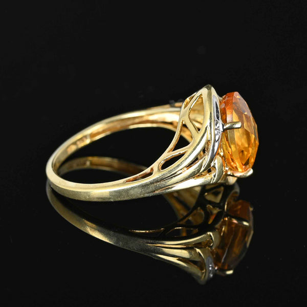 Vintage Checkerboard Cut Diamond Citrine Ring - Boylerpf