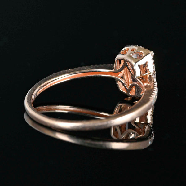 14K Rose Gold Diamond Halo Morganite Ring - Boylerpf