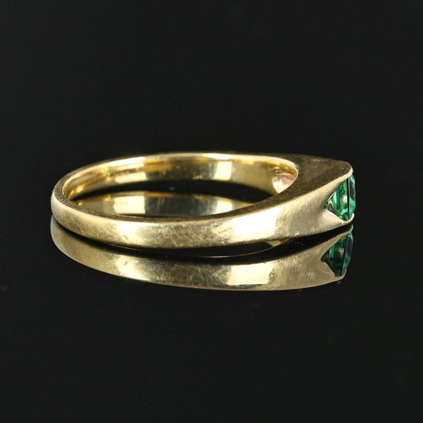 Vintage 14K Gold Princess Cut Emerald Ring - Boylerpf