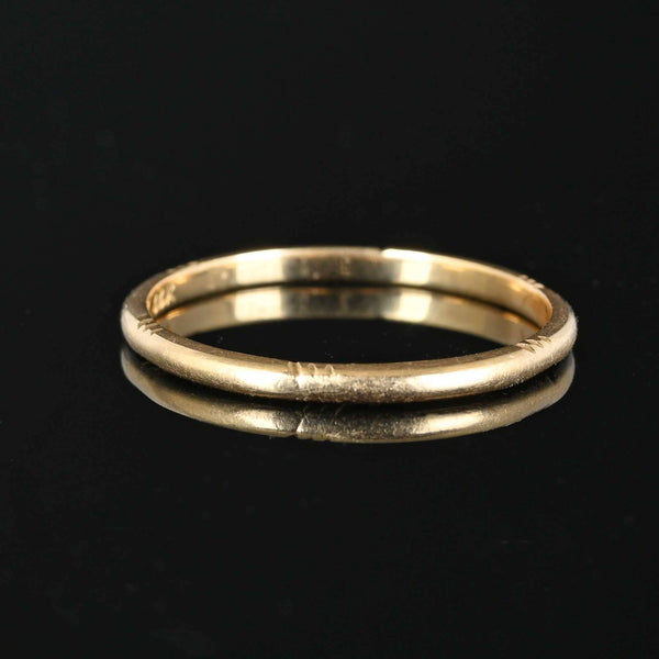 Vintage 14K Gold Thin Wedding Band Ring - Boylerpf