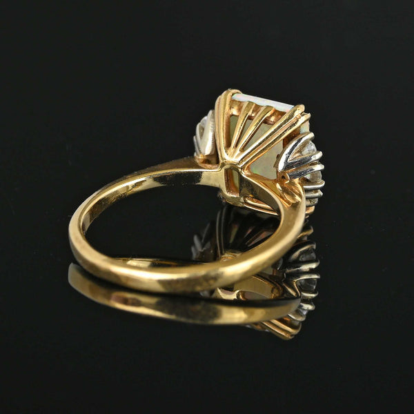 Vintage Diamond Cushion Cut Opal Ring in 14K Gold - Boylerpf