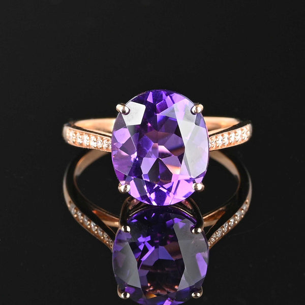 Art Deco Antique Filigree Solitaire Rose Gold Amethyst Engagement Ring -  Scroll Carved — Antique Jewelry Mall
