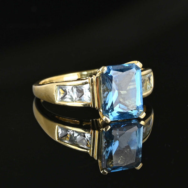 Blue Spinel Aquamarine Ring in 14K Gold - Boylerpf