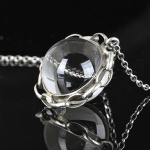 Large Rock Crystal Pools of Light Pendant, Chain Wrap - Boylerpf