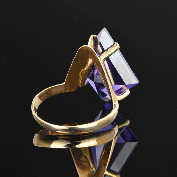 14K Gold Chevron Kite Color Change Sapphire Ring - Boylerpf