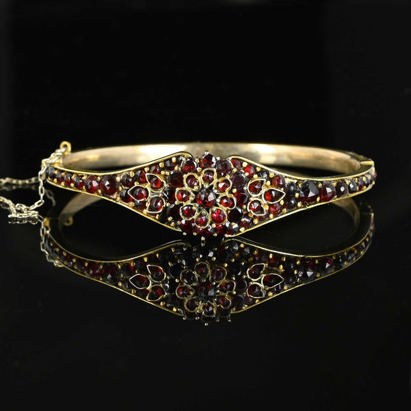 Antique Bohemian Garnet Bracelet Bangle - Boylerpf