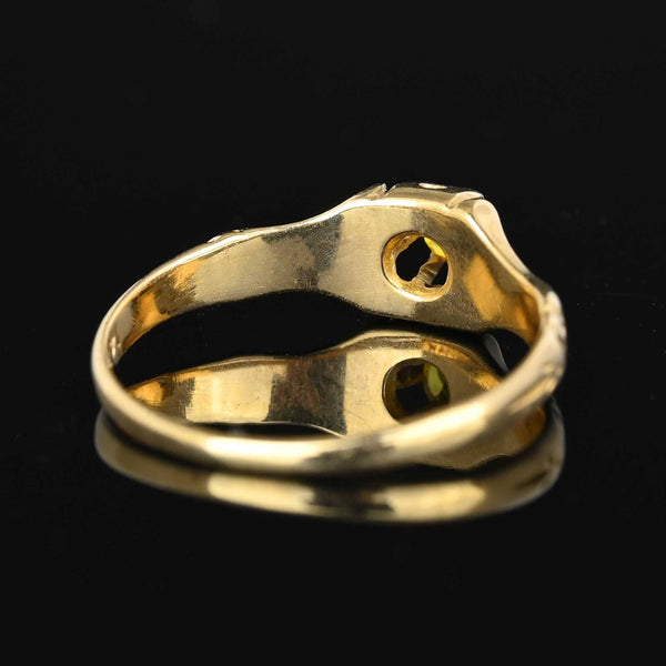 Antique Edwardian Belcher Citrine Ring in 14K Gold - Boylerpf