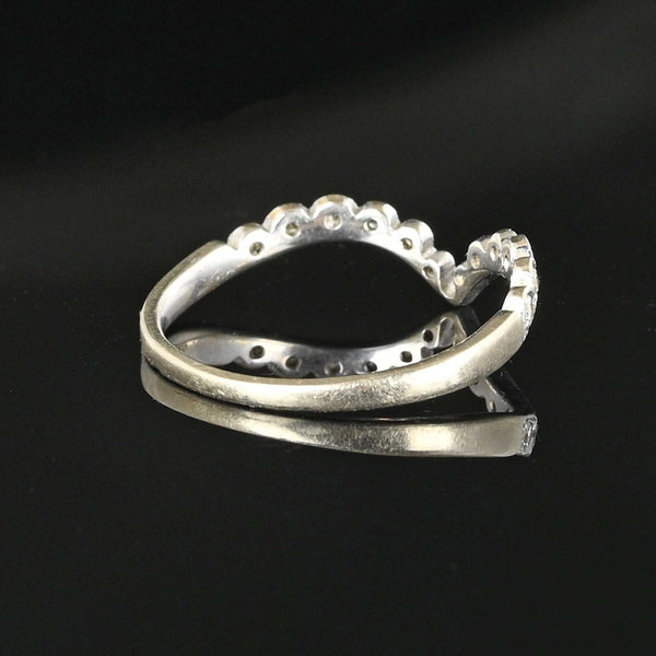 Vintage 18K White Gold Chevron Diamond Ring - Boylerpf