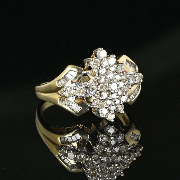 Vintage Diamond Cluster Cocktail Ring - Boylerpf