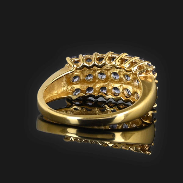 Vintage 14K Gold Three Row Tanzanite Ring - Boylerpf