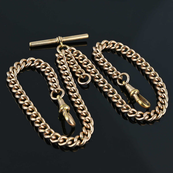 Antique Victorian 9ct Gold Double Albert Watch Chain … - Gem