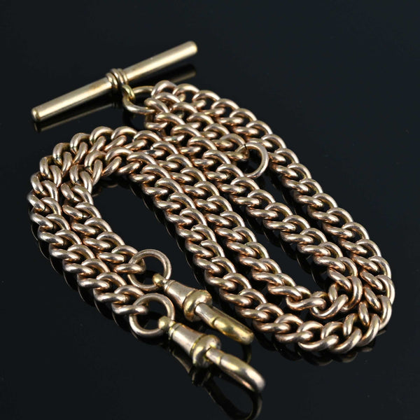 Antique Edwardian Double Albert Watch Chain Necklace - Boylerpf