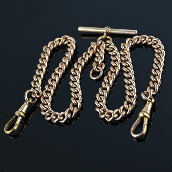 Antique Edwardian Double Albert Watch Chain Necklace - Boylerpf