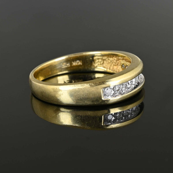 Mens Gold Diamond Wedding Band Ring - Boylerpf
