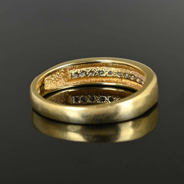 Mens Gold Diamond Wedding Band Ring - Boylerpf