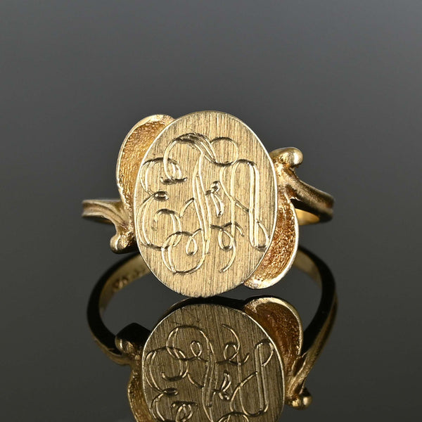 Vintage Gold EAF Initial Signet Ring - Boylerpf