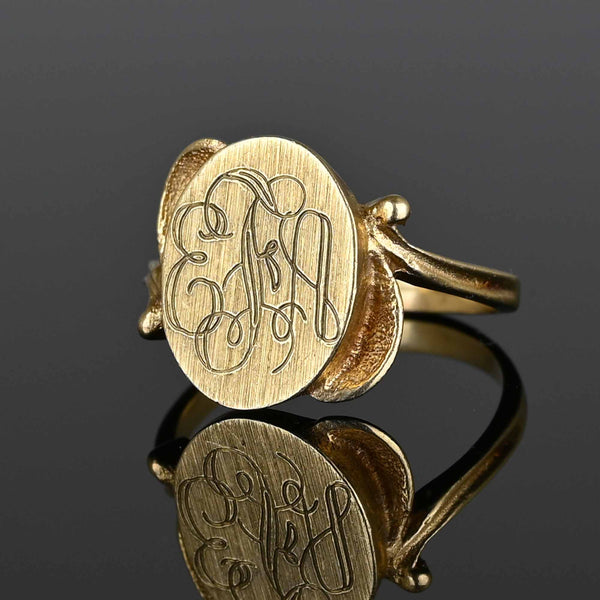 Vintage Gold EAF Initial Signet Ring - Boylerpf