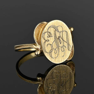 Vintage Gold EAF Initial Signet Ring - Boylerpf
