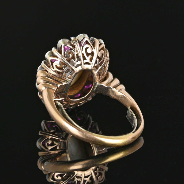 Antique Ruby Halo Star Sapphire Ring - Boylerpf