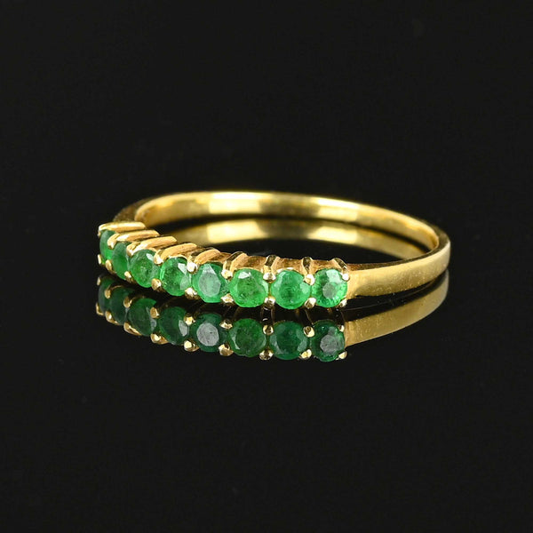 Vintage 14K Gold Emerald Half Eternity Band Ring - Boylerpf