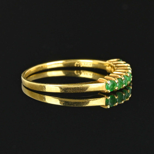 Vintage 14K Gold Emerald Half Eternity Band Ring - Boylerpf